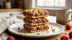 Malinové crumble bars z ovesných vloček: křupavé, šťavnaté a bez složitostí